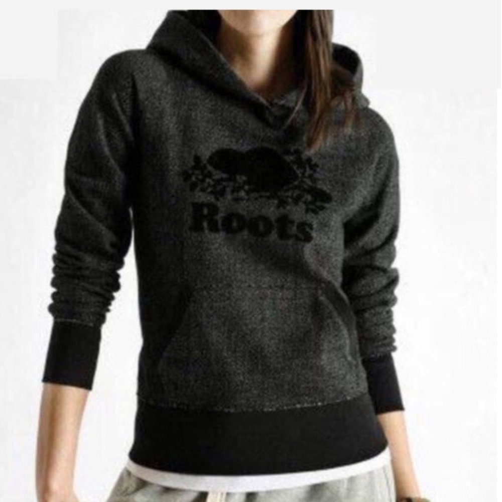 Roots Black Tonal Kanga Hoodie Sweatshirt